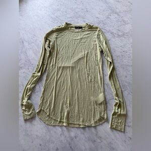 Michael Lauren Alick Tee Winter Pear Size M Ribbed Long Sleeve Thumbhole Top